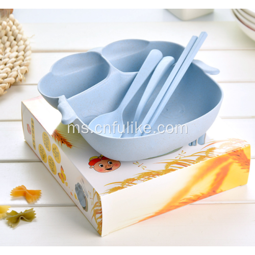 4-Pieces Piggy Shape Bamboo Fiber Childware Tableware